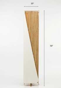 Lampe de sol triangulaire moderne en roseau |   Lampe d'angle en fibre tissée naturelle |   Lampe à colonne texturée contemporaine - Product Image 5