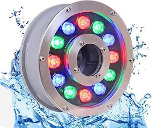 Pompe à eau extérieure avec contrôle DMX et LED RGB – Buse de fontaine et éclairage annulaire subaquatiques étanches IP68 - Product Image 2