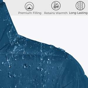 Veste matelassée à capuche en nylon enduit écologique pour homme, décontractée, respirante, coupe-vent, rembourrée de coton, automne-hiver, coupe classique - Product Image 2