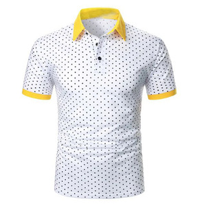 Hombres ligero Slim Fit manga corta acanalado dobladillo sin botones en blanco polos logotipo personalizado nuevo verano algodón colorido - Product Image 2
