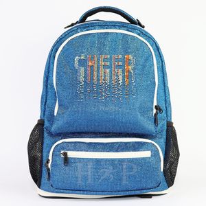 Sparkle Blue Cheerleading Backpack Custom Logo <b>Glitter</b> Backpacks for Girls Large Capacity Dance & Cheer Custom Colors sports <b>Bag</b> - Product Image 1