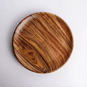 Vajilla de madera Platos de fiesta de madera duraderos Platos de cargador de madera vintage de glowin fashion - Product Image 3