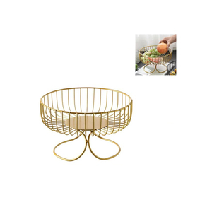 Corbeille à fruits décorative moderne en métal couleur or pour table à manger cuisine multi-usage organisateur de service en métal - Product Image 1