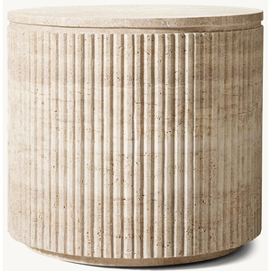Table basse ronde extensible en bambou moderne, style colonne romaine, pour chambre et salon - Product Image 1