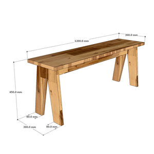 Acacia Wood Patio <b>Bench</b> Rustic Design 120x30x45cm Outdoor/Entry Park/Garden <b>Bench</b> <b>Metal</b> Frame - Product Image 6
