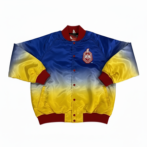 Veste en satin ombré brillant Delta Sigma Theta en gros, veste grecque multicolore à dégradé de couleurs, fabricant de veste tie-dye - Product Image 1