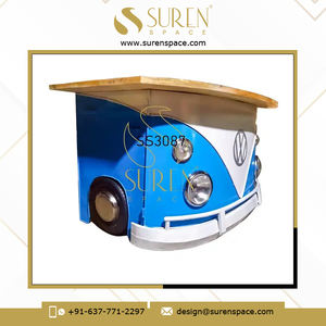 Comptoir de bar antique en bois massif et acier inoxydable Iron Icon W pour restaurants et hôtels – Table de présentation de qualité supérieure à prix fiable - Product Image 3