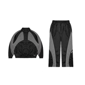 Trajes de nailon de alta calidad con logotipo personalizado y cremallera a granel, chándal deportivo de alta moda para hombre, chándal cortavientos de poliéster, ropa de calle - Product Image 1