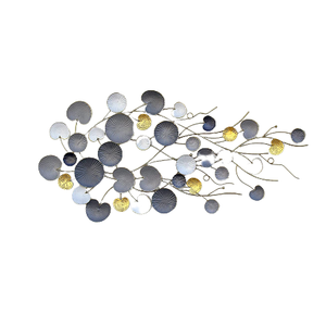 Décoration murale florale élégante en métal de sculpture d'art pour la décoration d'horloge murale multicolore de bureau à la maison - Product Image 4