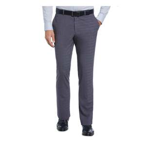 Pantaloni Eleganti Perry Ellis da Uomo, Slim Fit, Fronte Piatto, 100% Cotone, Blu, Taglie 38X32 fino a XL 6XL, Logo Personalizzabile - Product Image 1