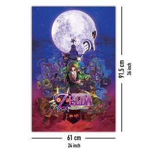 Póster Moderno de la Leyenda de Zelda: Majora's Mask sobre Lienzo con Marco Negro - Product Image 4