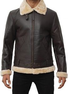 Chaqueta de Motociclista de Piel de Oveja Genuina para Hombre, Cuello Alto, Logotipo Frontal, Transpirable, Ecológica, Impermeable, para Invierno - Product Image 2