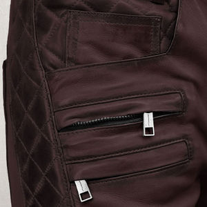 Pantalon en cuir PU à la mode pour hommes pour l'hiver Logo personnalisé Taille haute moyenne Motif droit Lavage foncé Vêtements en tissu tissé personnalisable - Product Image 5