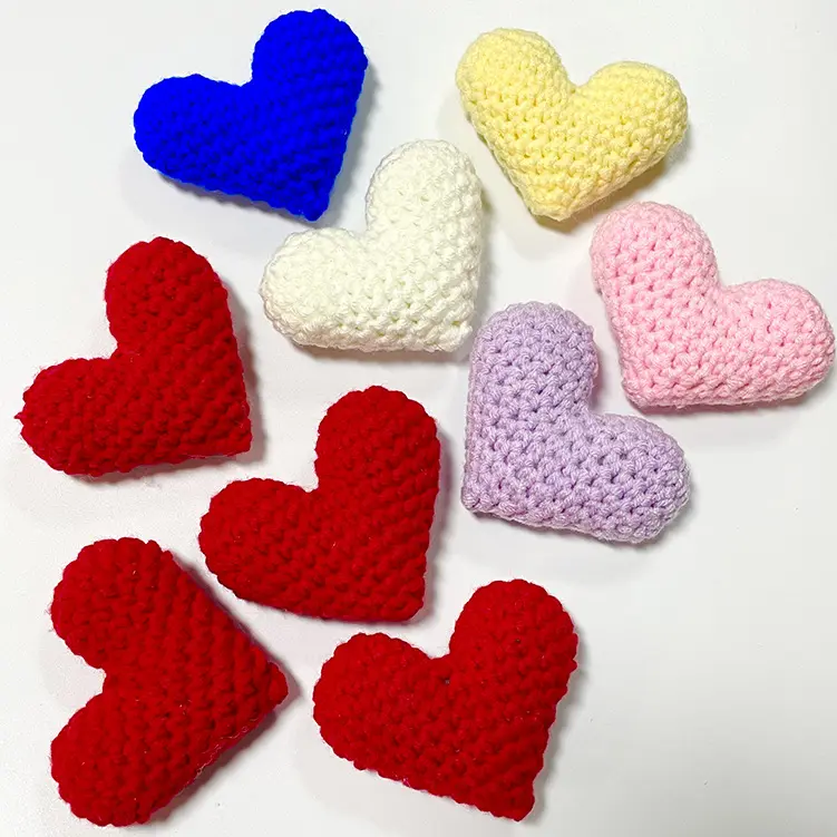 Buatan tangan rajutan hati kecil alat peraga fotografi baru lahir crochet kecil dekorasi hati mini rajutan tangan cinta hati kantong hadiah