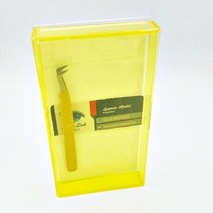 Paleta de Pestañas de Plástico Amarillo de Moda, Cubierta para Paleta de Pestañas con Logotipo Personalizado, Bandeja para Extensiones de Pestañas, Paleta para Pegamento de Pestañas - Product Image 2