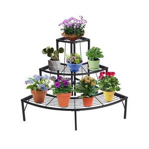 Soporte para Macetas de Diseño Moderno, Calidad Superior, Hierro con Recubrimiento de Polvo Negro, Estante para Macetas con Soporte - Product Image 6