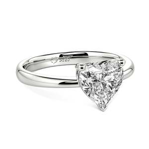 Jeulia Heart Cut <b>Solitaire</b> Sterling <b>Silver</b> Fashion Engagement <b>Ring</b> - Product Image 2