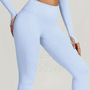 Ensemble de yoga 3 pièces pour femmes, dernier design, haute qualité, devant uni, taille élastique, 100% coton, respirant, léger, vente en gros - Product Image 6