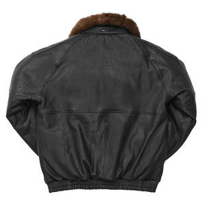 Blouson bombardier en V noir personnalisé pour hommes OEM vente de gros avec col en fausse fourrure pour la saison d'hiver - Product Image 6