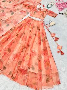 ผ้าโปร่งบางเนื้อนิ่มผ้าโปร่งบางสำหรับผู้หญิงพิมพ์ลายดอกไม้งานปาร์ตี้งานเทศกาลงานเทศกาลล่าสุด - Product Image 4