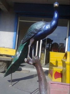 Estatua de pavo real de fibra de vidrio de calidad superior Diseño al mejor precio para decoración de jardín Popular en el mercado indio - Product Image 4