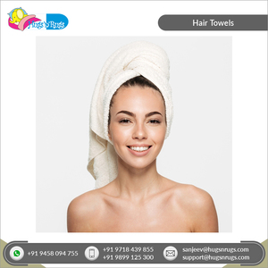 Hermoso color de secado rápido suave de lujo logotipo personalizado forma rectangular 100% algodón toallas para envolver el cabello para mujeres a bajo precio de mercado - Product Image 3