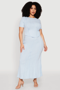 Top Trending Camiseta de mujer Calidad hecha a medida Tallas grandes Pintuck Manga corta OEM/ODM Proveedores de ropa a granel Bangladesh - Product Image 3