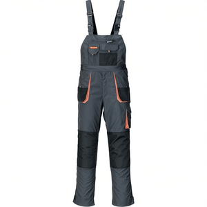 TERRATREND Men's Size 48 Dark Grey/<b>Black</b>/Orange Bib Overalls Stylish <b>Aprons</b> - Product Image 2