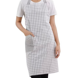 100% Cotton Yarn-Dyed Bib <b>Apron</b> Grey Waist Bib Food Cooking Salon Barber Garden BBQ PE LDPE PU PVC <b>Denim</b> Fabric Polyester - Product Image 1