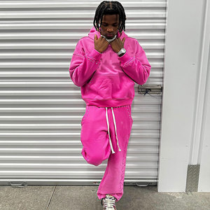 ชุดวอร์มผ้าฝ้าย100% โอเวอร์ไซส์ของผู้ชายชุดวอร์มซักได้สำหรับฤดูใบไม้ผลิเนื้อผ้าระบายอากาศได้ดีชุดใส่ด้านนอกประดับพลอยเทียมออกแบบได้ตามต้องการ - Product Image 6