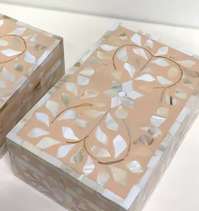 คอลเลกชันใหม่คุณภาพสูงสี่เหลี่ยมผืนผ้าแม่กล่องมุกกล่องแล็กเกอร์สําหรับบ้านร้านอาหารโรงแรมทําด้วยมือจากเวียดนาม - Product Image 3