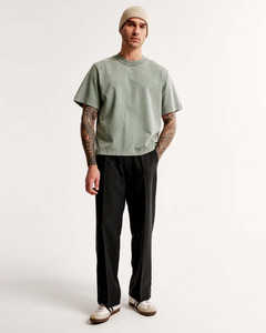 เสื้อยืดคอกลมทรงโอเวอร์ไซส์ผ้าคอตตอนเนื้อหนา 100% สไตล์สตรีทแวร์  รับสกรีนโลโก้ OEM ตามแบบ - Product Image 3