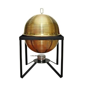 Multi Functional Food Warmer Metal Chafing Dish <b>Buffet</b> <b>Server</b> Gold Plated For Weddings Party Round Shape Metal Chafing Dishes - Product Image 1