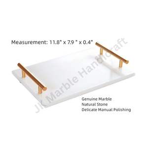 Plateau en marbre de créateur de qualité supérieure pour les fêtes, parfait pour servir des boissons, des apéritifs et des desserts à vendre - Product Image 3