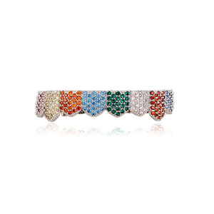 Grillz Diamant Couleur Personnalisée, Bijoux Hip Hop en Argent Pur 925, Diamant Moissanite VVS, Entièrement Sertis de Diamants, Grillz Diamant Couleur Personnalisée - Product Image 2