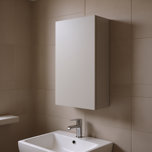 Vieste Pearl <b>Grey</b> 1-Door Wall <b>Unit</b> Bathroom Sets - Product Image 3