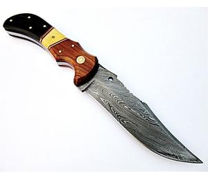 Cuchillo de Caza de Hoja Fija Hecho a Mano con Mango de Madera, Cuchillo de Supervivencia para Exteriores - Product Image 1