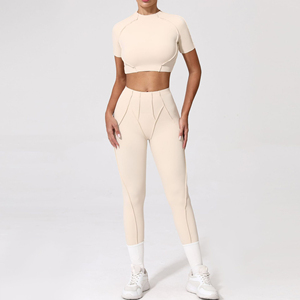 New High Quality Fashionable Breathable Solid Women High Waist Yoga Leggings Butt-lifting Athletic <b>Pants</b> Anti-Bacterial Quick - Product Image 2