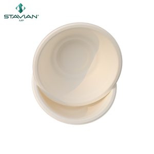 Tazón redondo biodegradable desechable de 12oz sin PFAS con logotipo personalizado 100%, cuenco de bagazo para vajilla de 350ml - Product Image 2