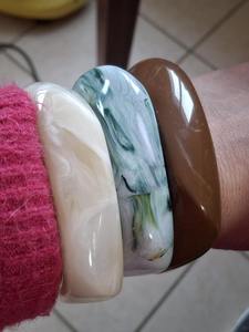 Square Resin Bangles Square Acrylic Stackable <b>Bracelets</b>, Funky Chunky Bangle Set, 90s <b>Inspired</b> Statement Jewelry - Product Image 4