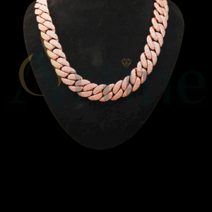 Hip Hop <b>Iced</b> <b>Out</b> Diamond Necklace 22mm Wide 925 Sterling Silver Heavy VVS Moissanite Diamond Cuban Link <b>Chain</b> for Men - Product Image 1