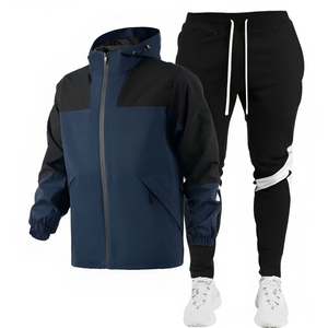 Logo personnalisé bleu de Noël élégant polaire survêtement taille Zip hiver motif solide avec lacets de cou extensibles - Product Image 5