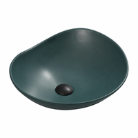 Vasque artistique en céramique Yingjie Pebble, forme organique, émaillée cristal, sans trop plein, à poser sur comptoir, pour salle de bain design, vente en gros
