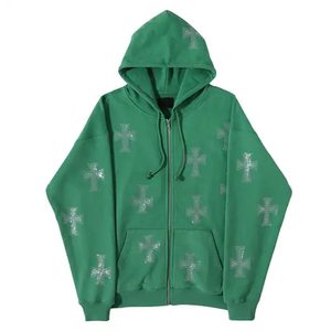 Sweats à capuche d'hiver confortables de haute qualité pour hommes avec logo personnalisé et propre logo avec strass Col à capuche - Product Image 1