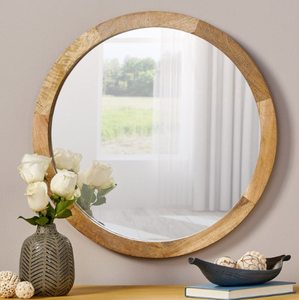 Cadre de miroir artisanal de qualité supérieure en bois de mangue/acacia-idéal pour les zones de toilettage ou les intérieurs chics par Craft Emporium. - Product Image 2