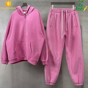 เสื้อฮู้ดมีซิปใส่ได้ทั้งชายและหญิงเสื้อแขนยาวผ้าฟลีซฝรั่งเศสไซส์ใหญ่พิเศษเสื้อผ้าแนวสตรีทย้อนยุคปักกระเป๋าวินเทจ - Product Image 2