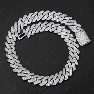 Chaîne cubaine de 20 mm entièrement sertie de diamants en moissanite VVS de haute qualité, nouvelle arrivée, argent sterling 925, style hip-hop, rappeur, pour les fêtes - Product Image 1