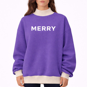 Women Oversized Mockneck Casual Winter <b>Top</b> Loose Fit Eco-Friendly Fleece Front Customizable Streetwear Look Comfortable - Product Image 1