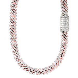 สายสร้อยแบบคิวบาสีโรสโกลด์หนาพร้อมสร้อยคอประดับเพชรสำหรับบุรุษสไตล์ฮิปฮอปสุดหรู - Product Image 1