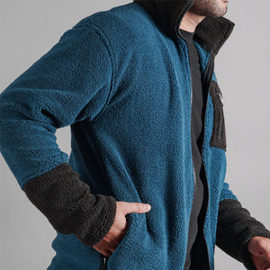 In One Solid Color Good Quality Winter Jacket Best Supplier Hand Made Soft Touch <b>Fabric</b> <b>Sherpa</b> <b>Fleece</b> Jackets for Men - Product Image 3
